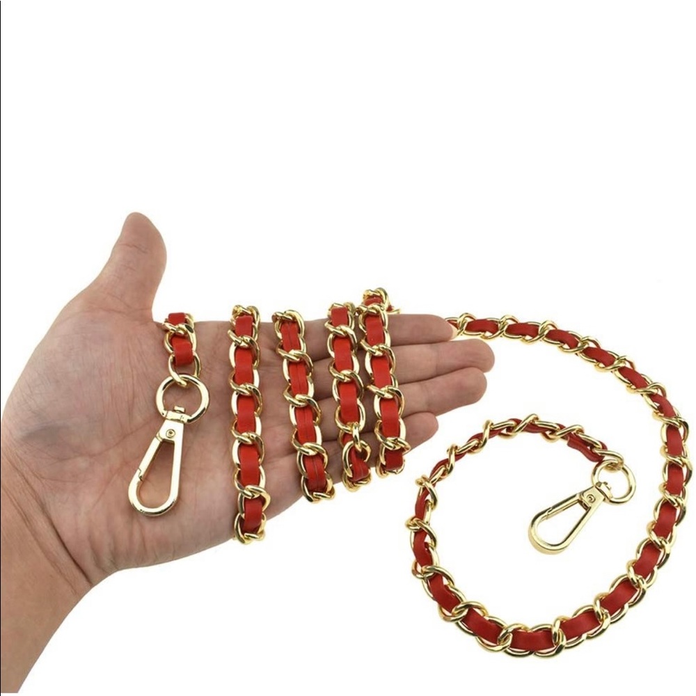 Red Crossbody Chain Strap - Picture 2 of 4